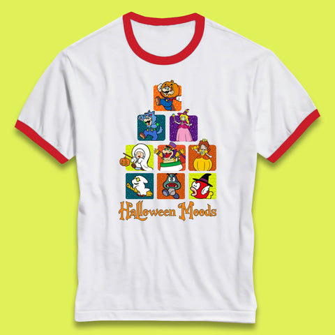 Super Mario Halloween Moods Nintendo Super Mario Game Characters Horror Halloween Spooky Mario Season Ringer T Shirt