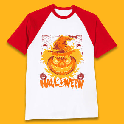 Halloween Scary Pumpkin Face Jack O Lantern Horror Halloween Night Baseball T Shirt