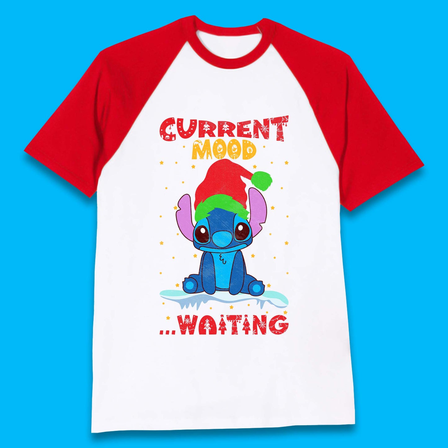 Current Mood Stitch Christmas Baseball T-Shirt