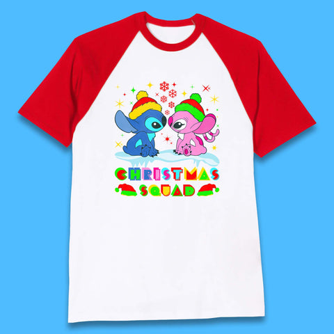 Christmas Squad Disney Christmas Stitch And Angel Xmas Lilo & Stitch Baseball T Shirt