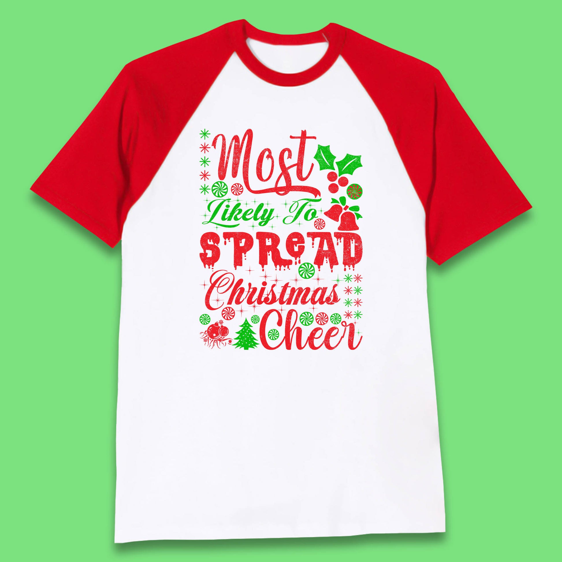 spread christmas cheer baseball t shirt