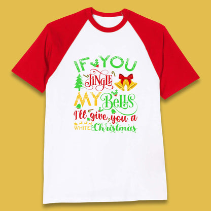 jingle bells funny baseball t shirt