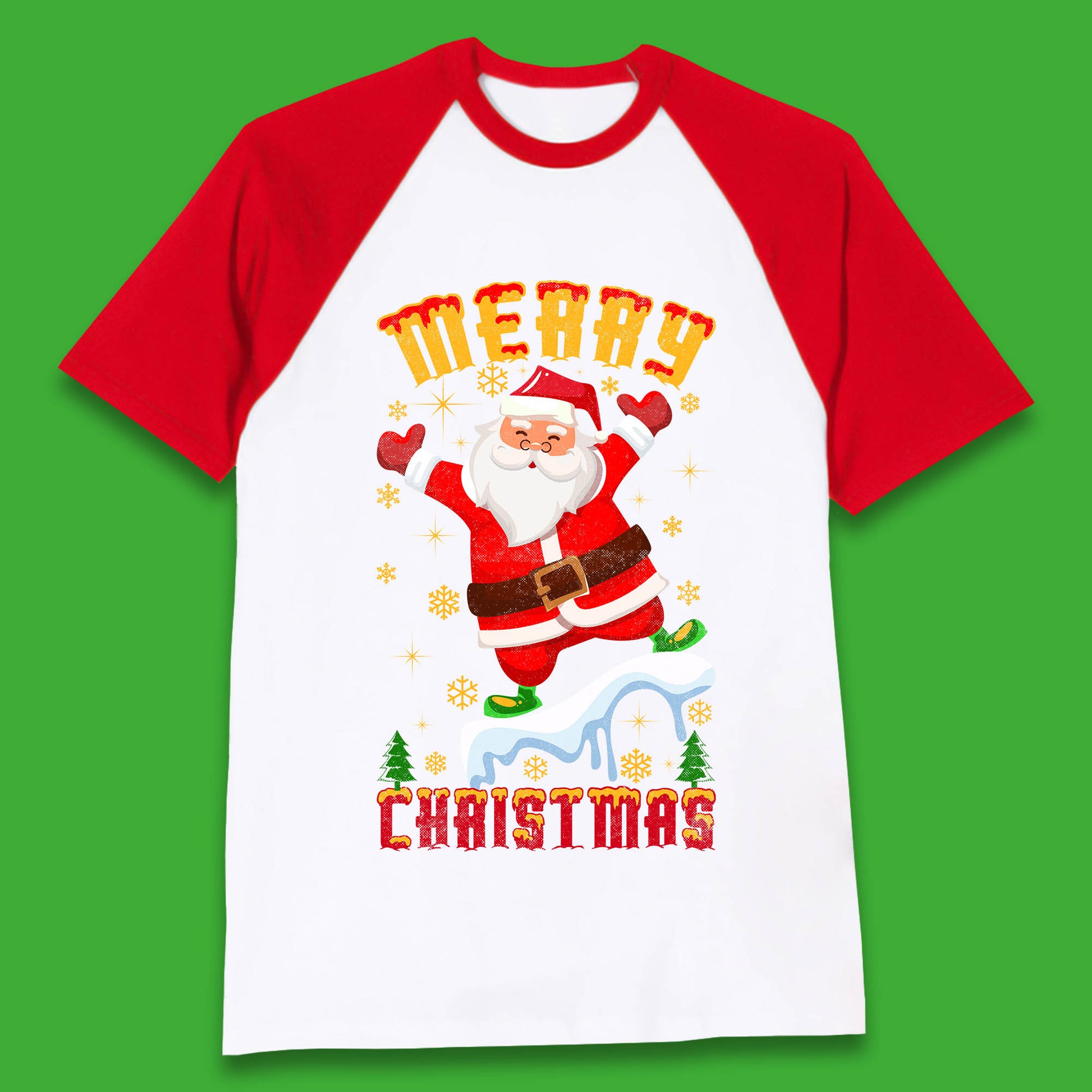 merry christmas santa claus baseball t shirt