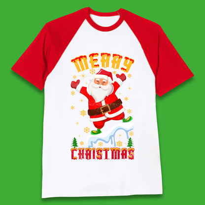merry christmas santa claus baseball t shirt