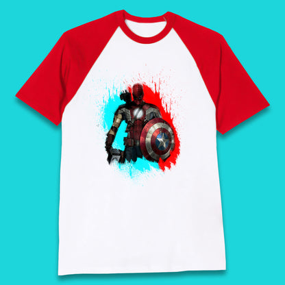 Marvel Avengers Superheroes Movie Characters Spider Man, Iron Man, Thor, Captain America Dead Pool Avengers Squad Baseball T Shirt