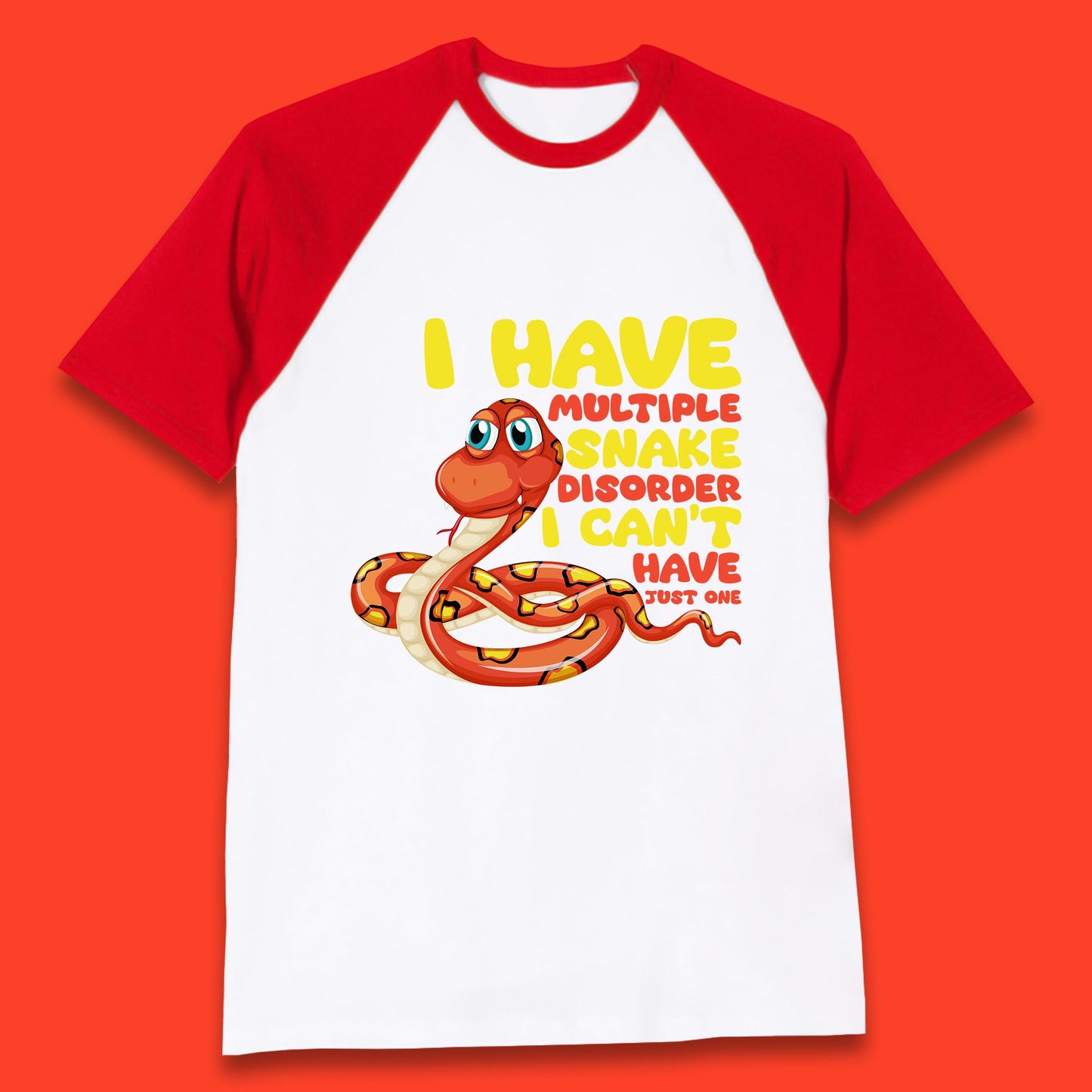 I Have Multiple Snake Disorder I Can't Have Just One Funny Snake Lover Baseball T Shirt