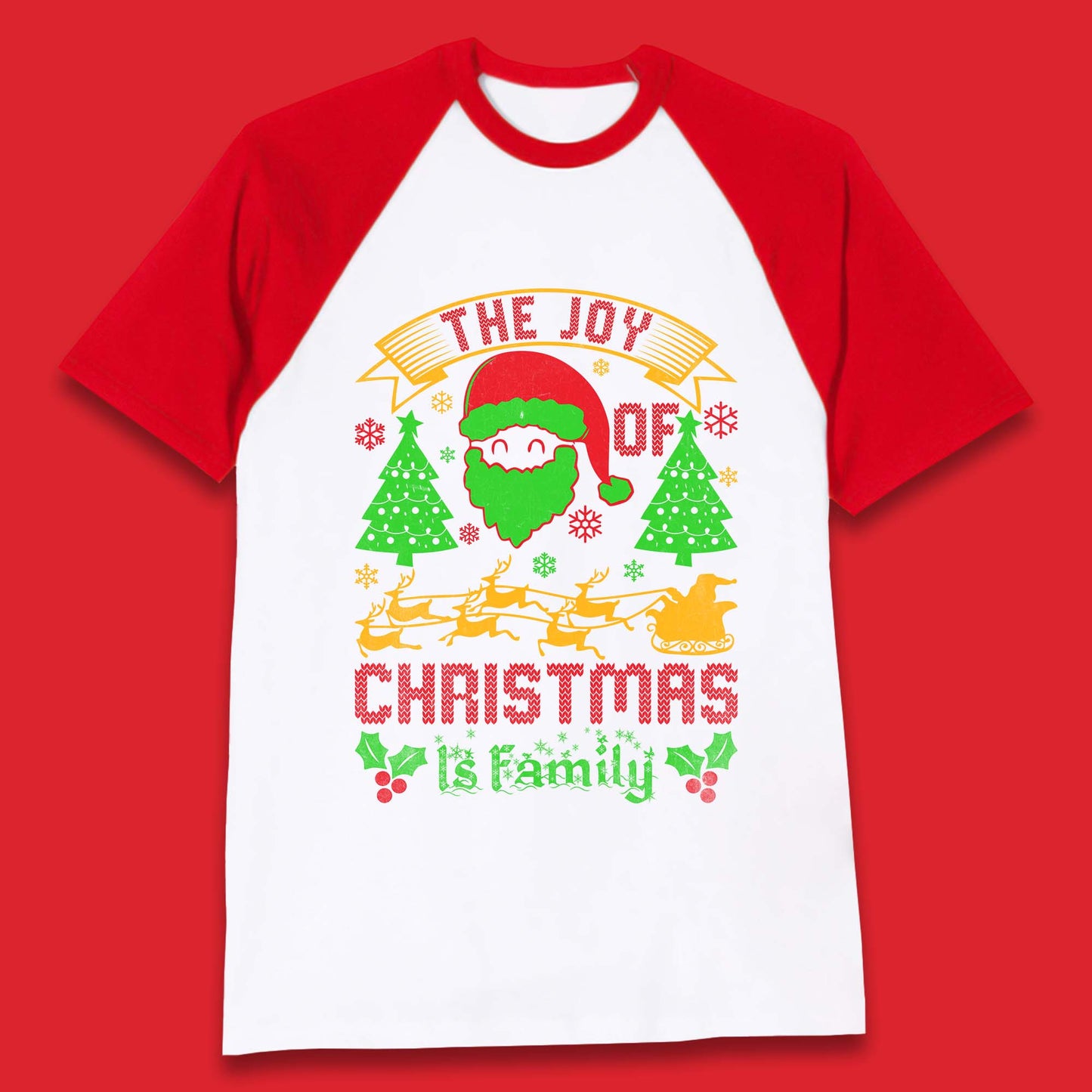 the joy of christmas is family baseball t shirt