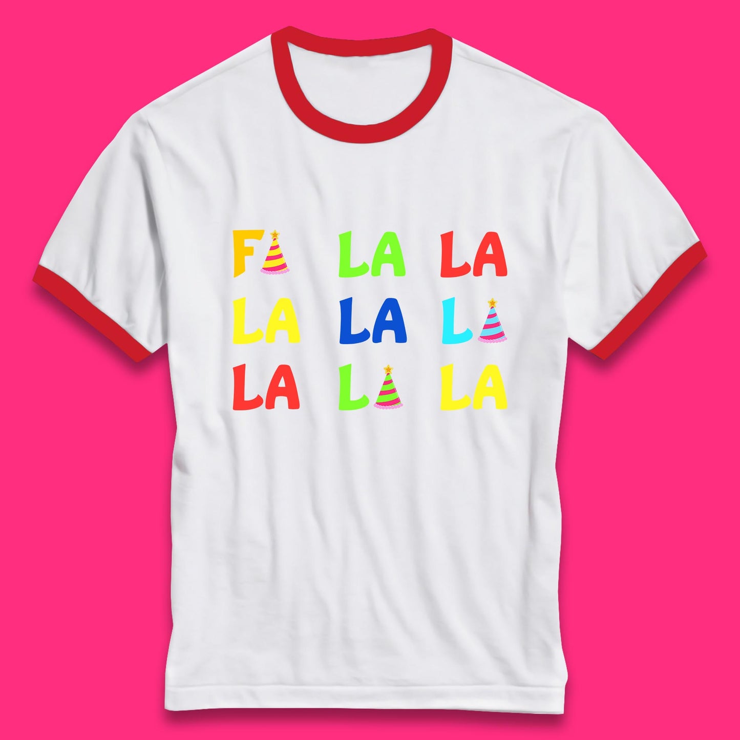 fa la la la christmas song ringer t shirt
