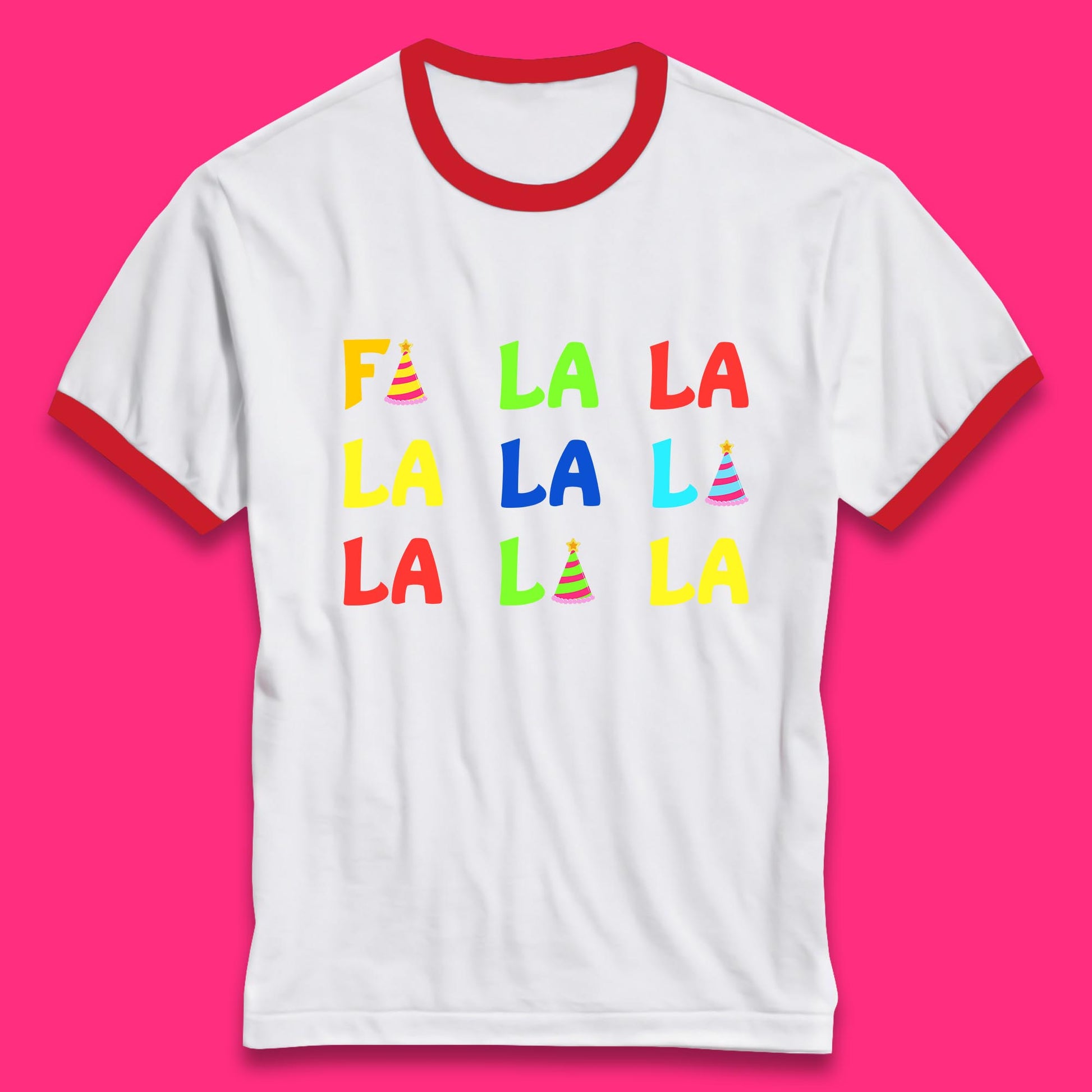 fa la la la christmas song ringer t shirt
