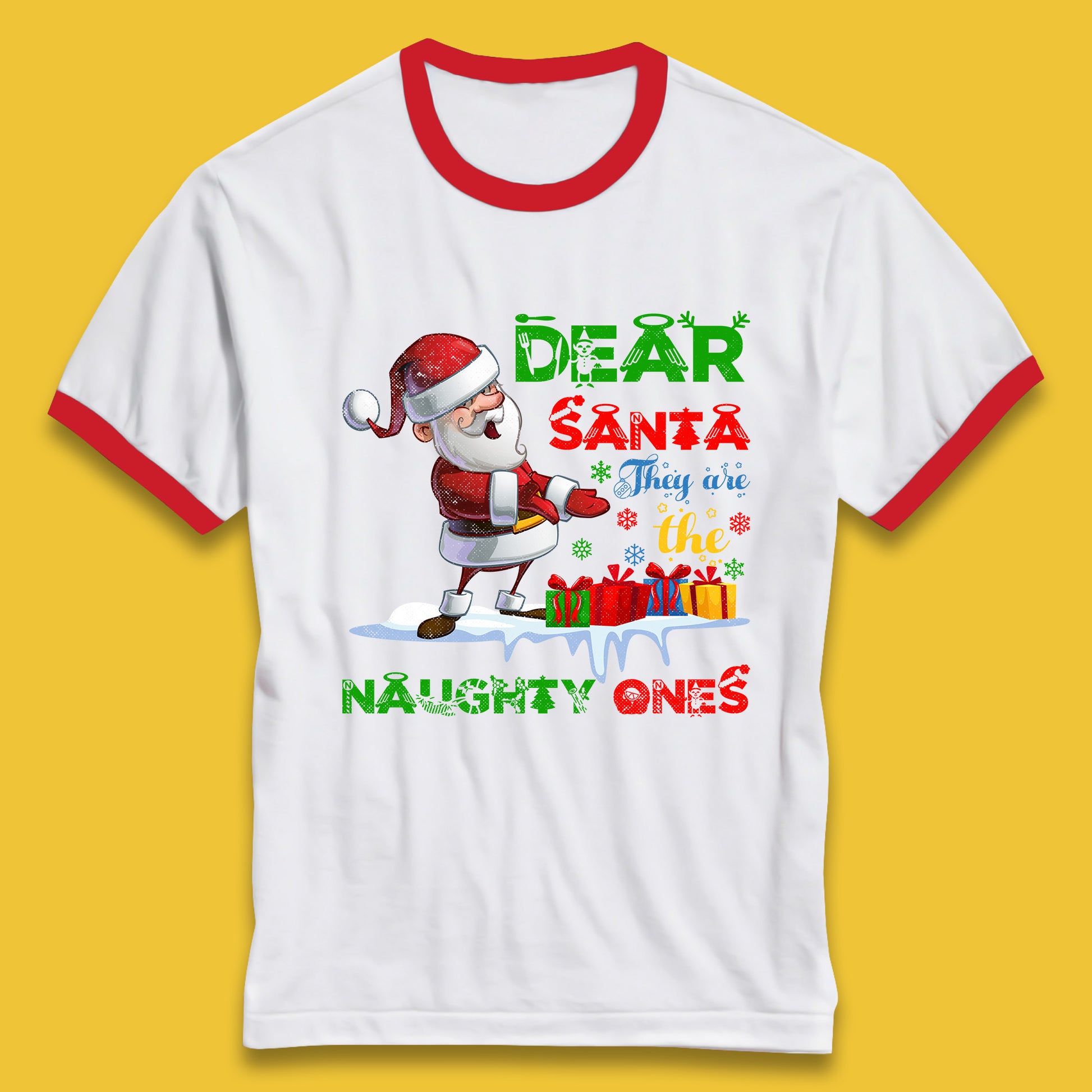 dear santa ringer t shirt