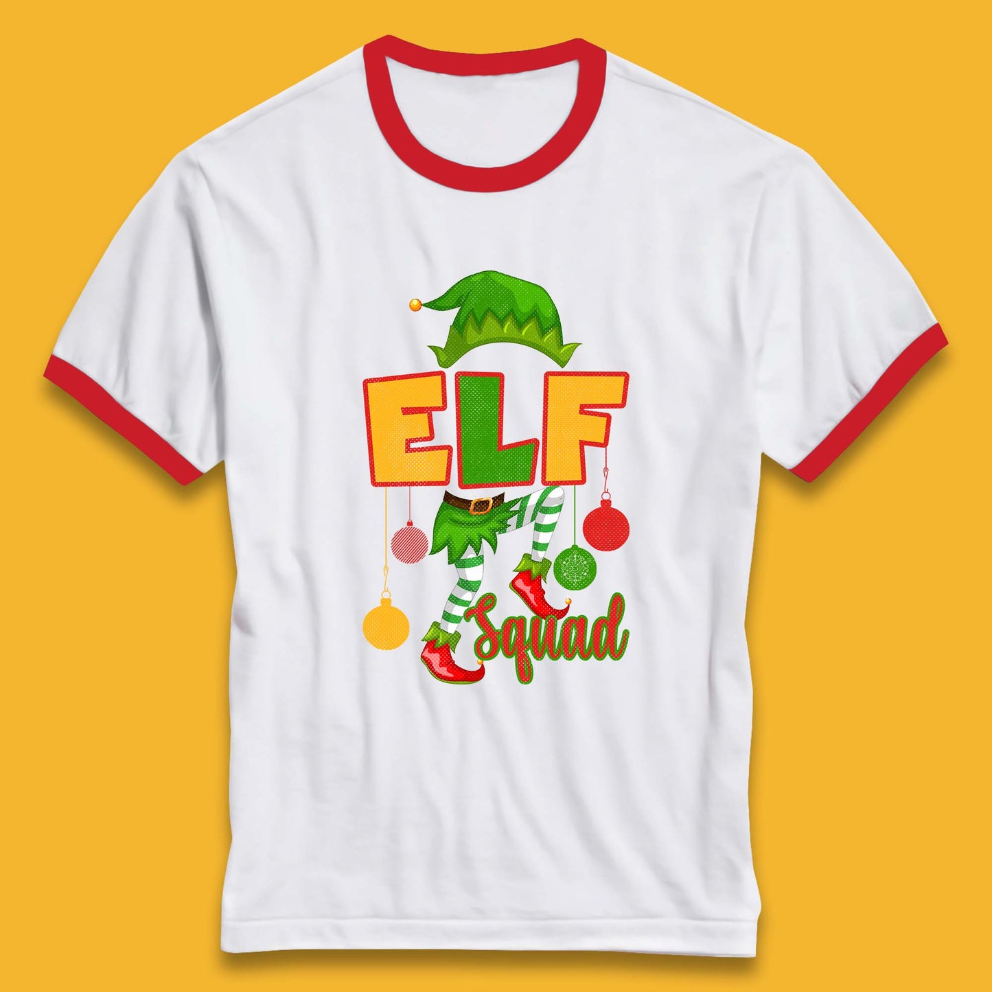 elf squad christmas ringer t shirt