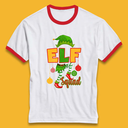 elf squad christmas ringer t shirt