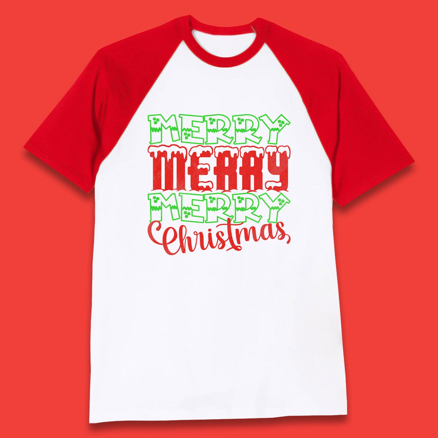 merry merry merry christmas baseball t shirt