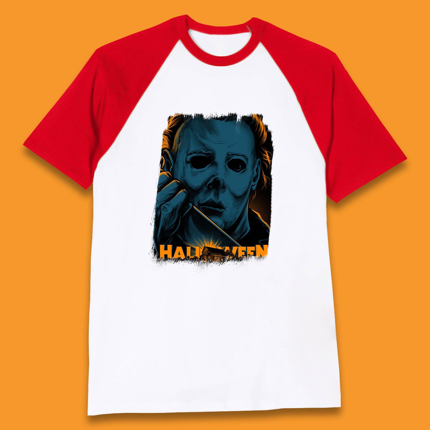 Halloween (1978) Poster Slasher Film Michael Myers Halloween Horror Thriller Movie Character Baseball T Shirt