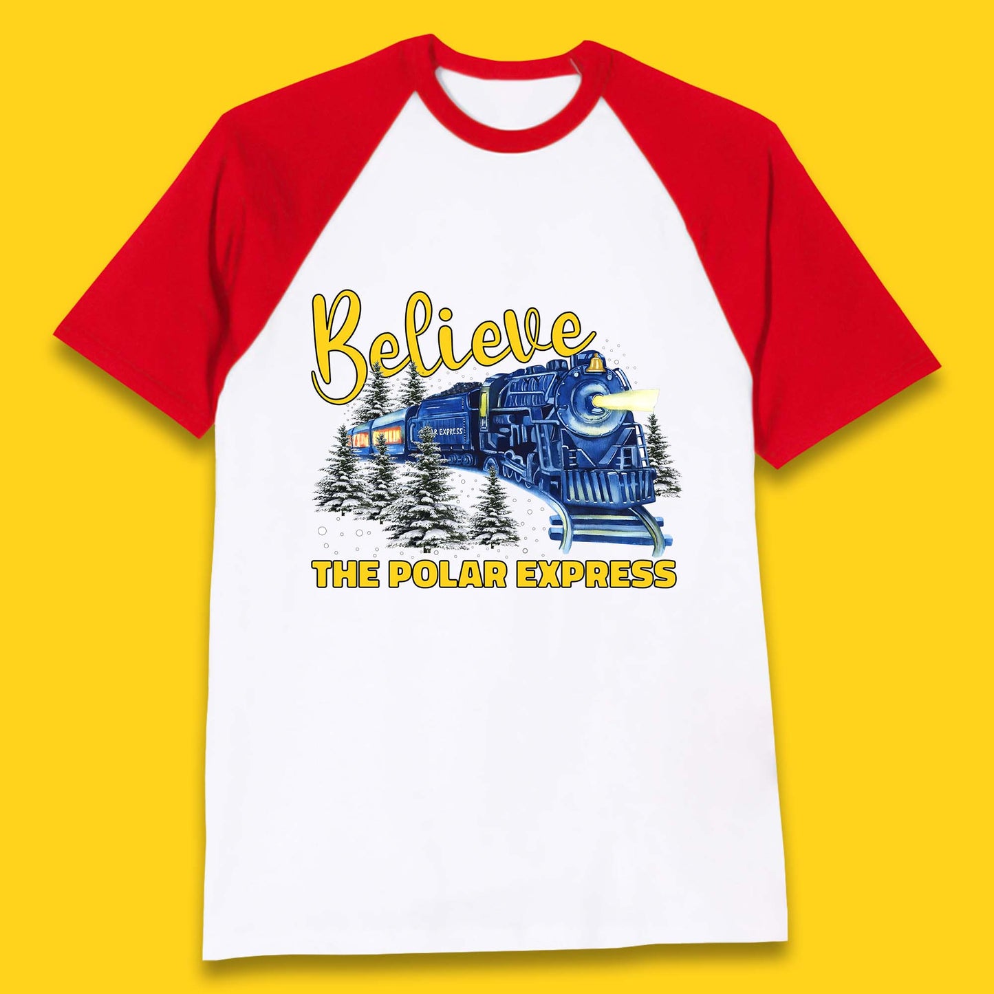 Believe The Polar Express Christmas Train Baseball T-Shirt