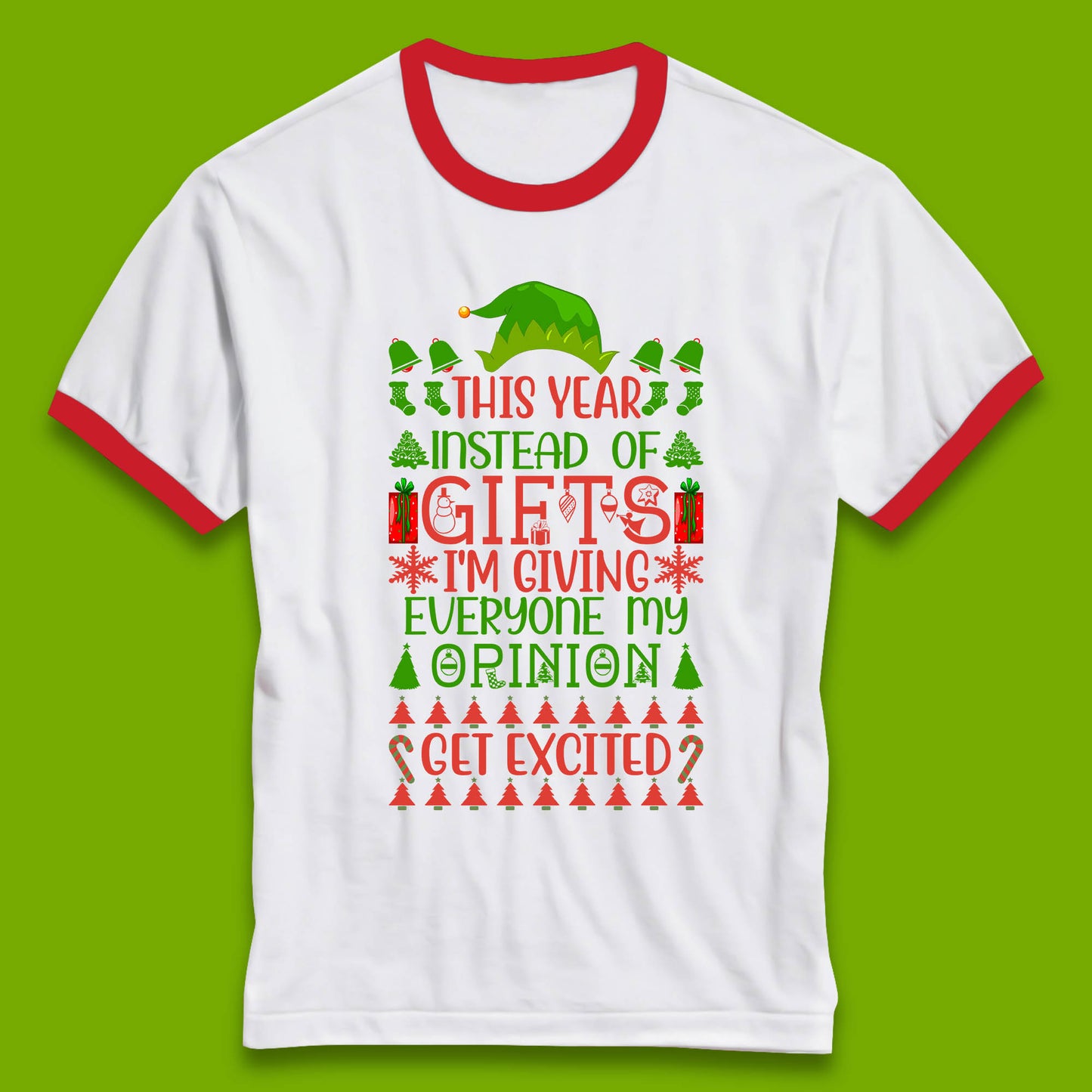 christmas elf ringer t shirt