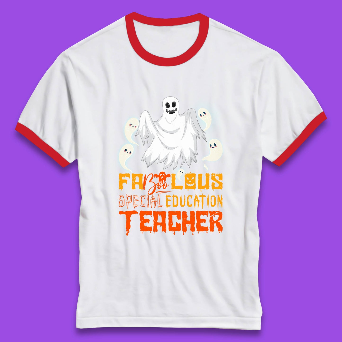 Fabolous Special Education Teacher Halloween Fabulous Spooky Ghost Teacher Ringer T Shirt