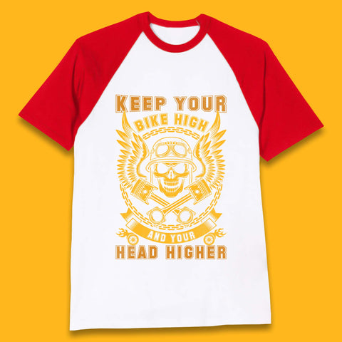 Keep Your Bike High Baseball T-Shirt