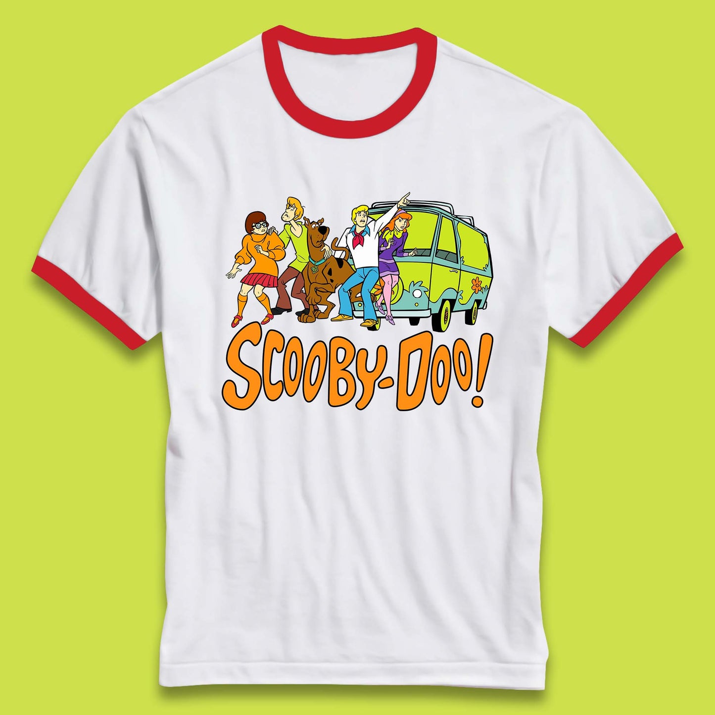 Halloween Scooby Doo & Gang Horror Van Scary Mystery Machine Ringer T Shirt