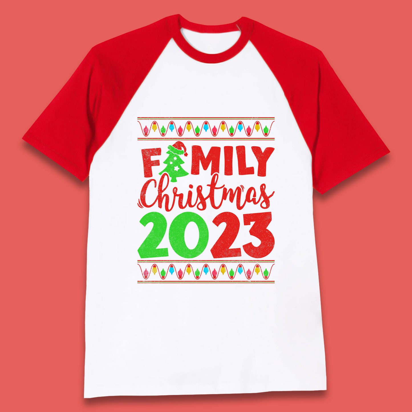 Family Christmas 2023 Merry Christmas Squad Xmas Matching Costume Baseball T Shirt