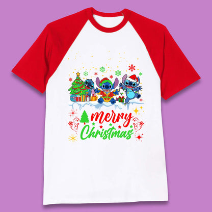 Stitch Squad Christmas Baseball T-Shirt