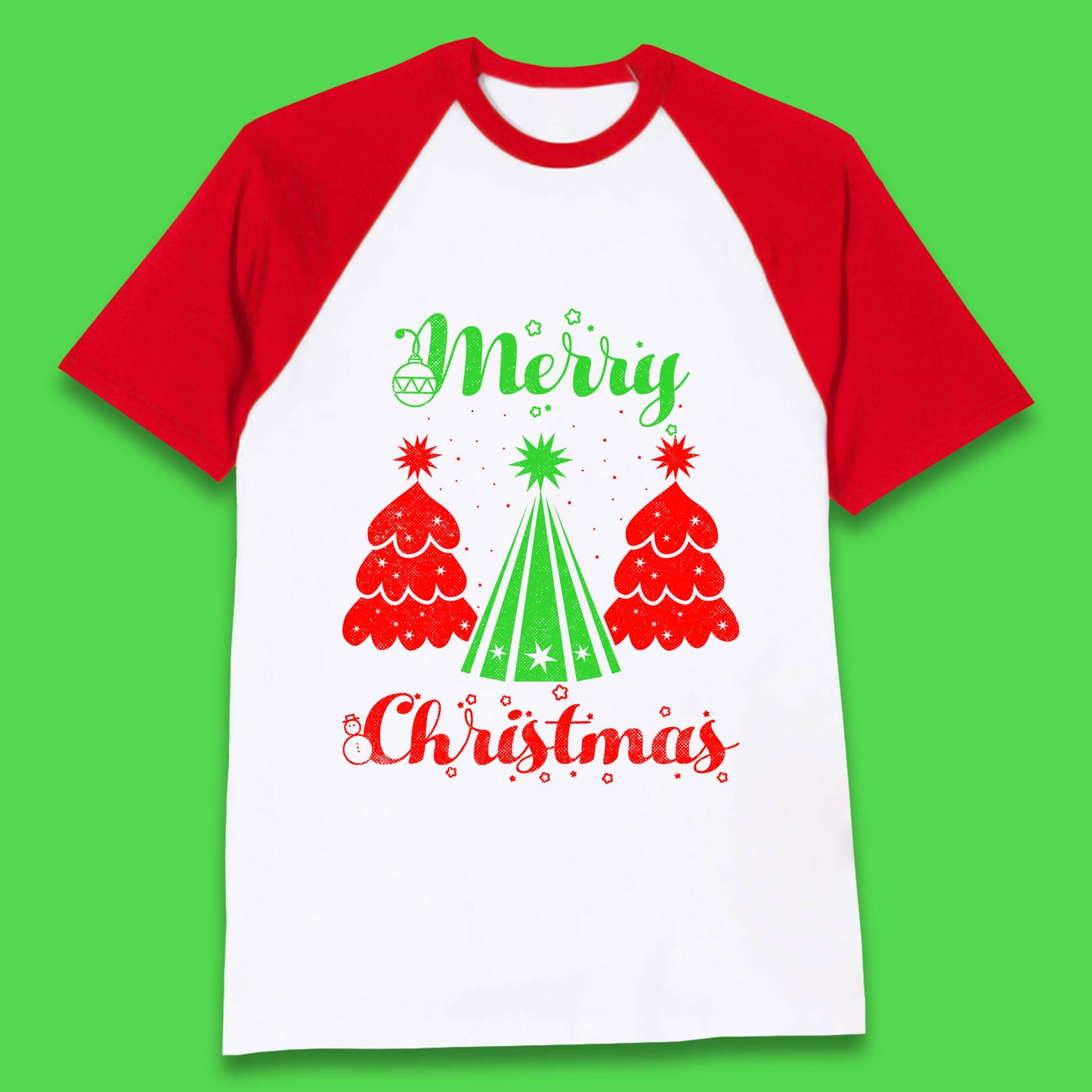 merry christmas tree baseball t shirt