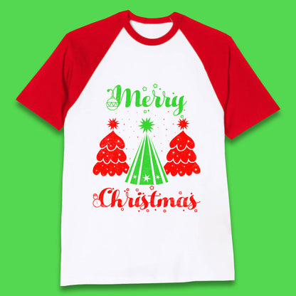 merry christmas tree baseball t shirt