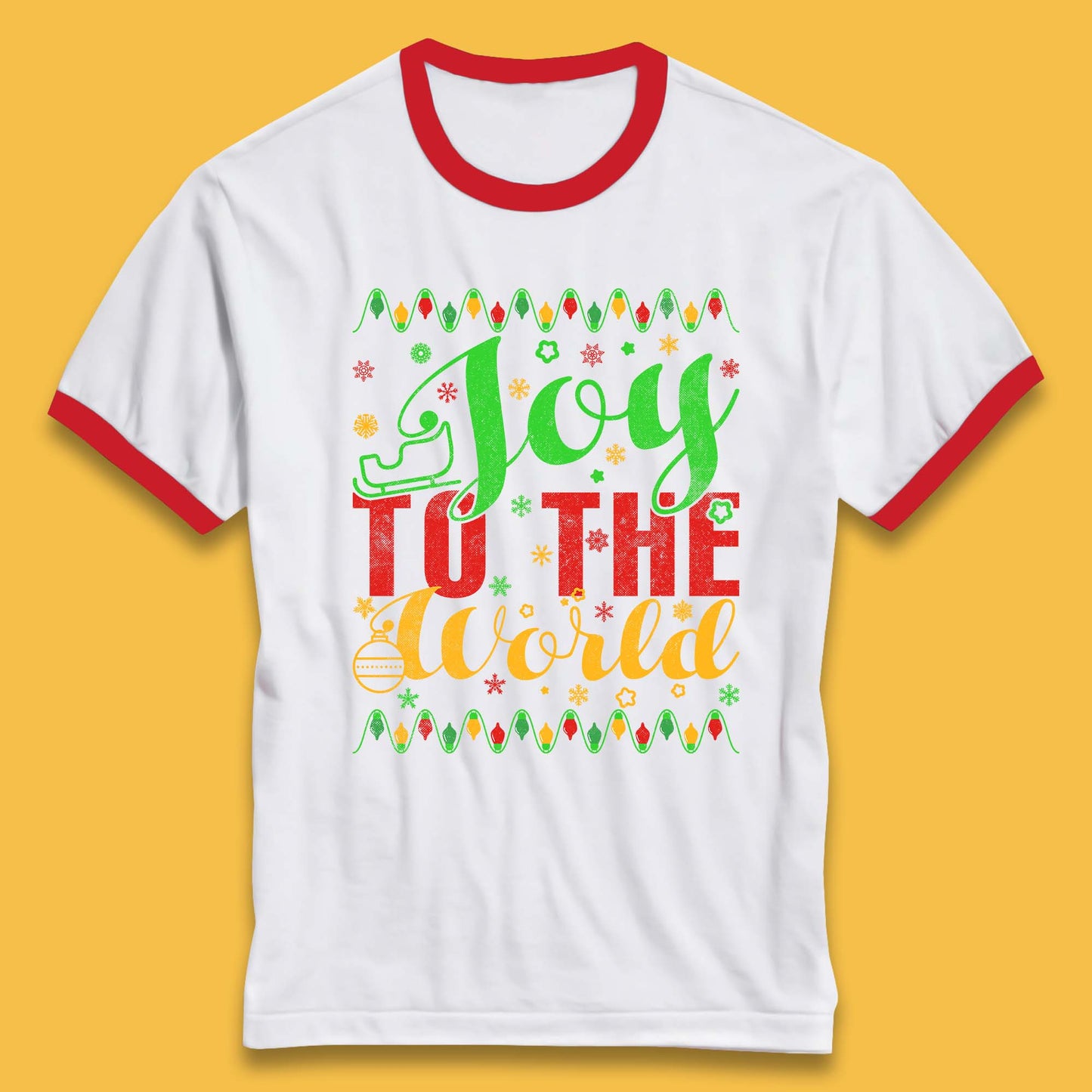 merry christmas joy to the world ringer t shirt