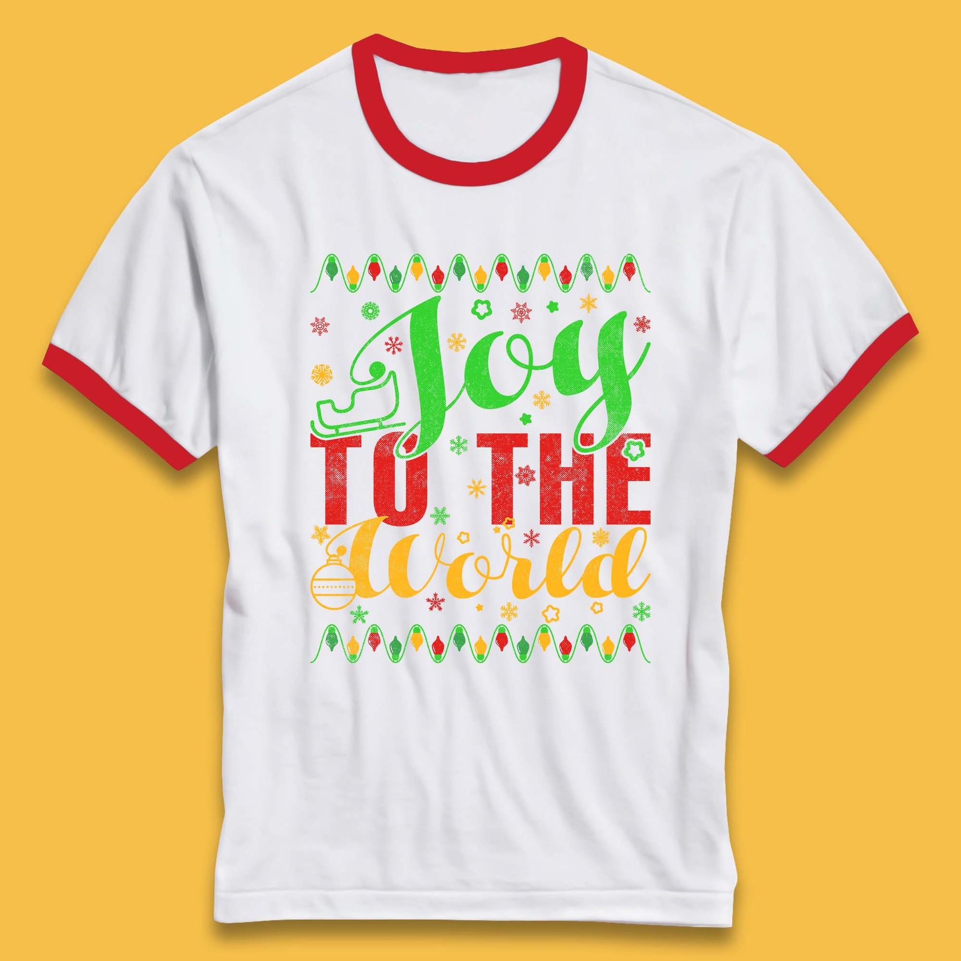 merry christmas joy to the world ringer t shirt