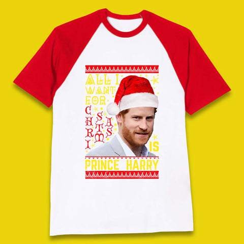 Prince Harry Christmas Baseball T-Shirt