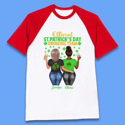Personalised St. Patrick's Day Drinking Team Baseball T-Shirt