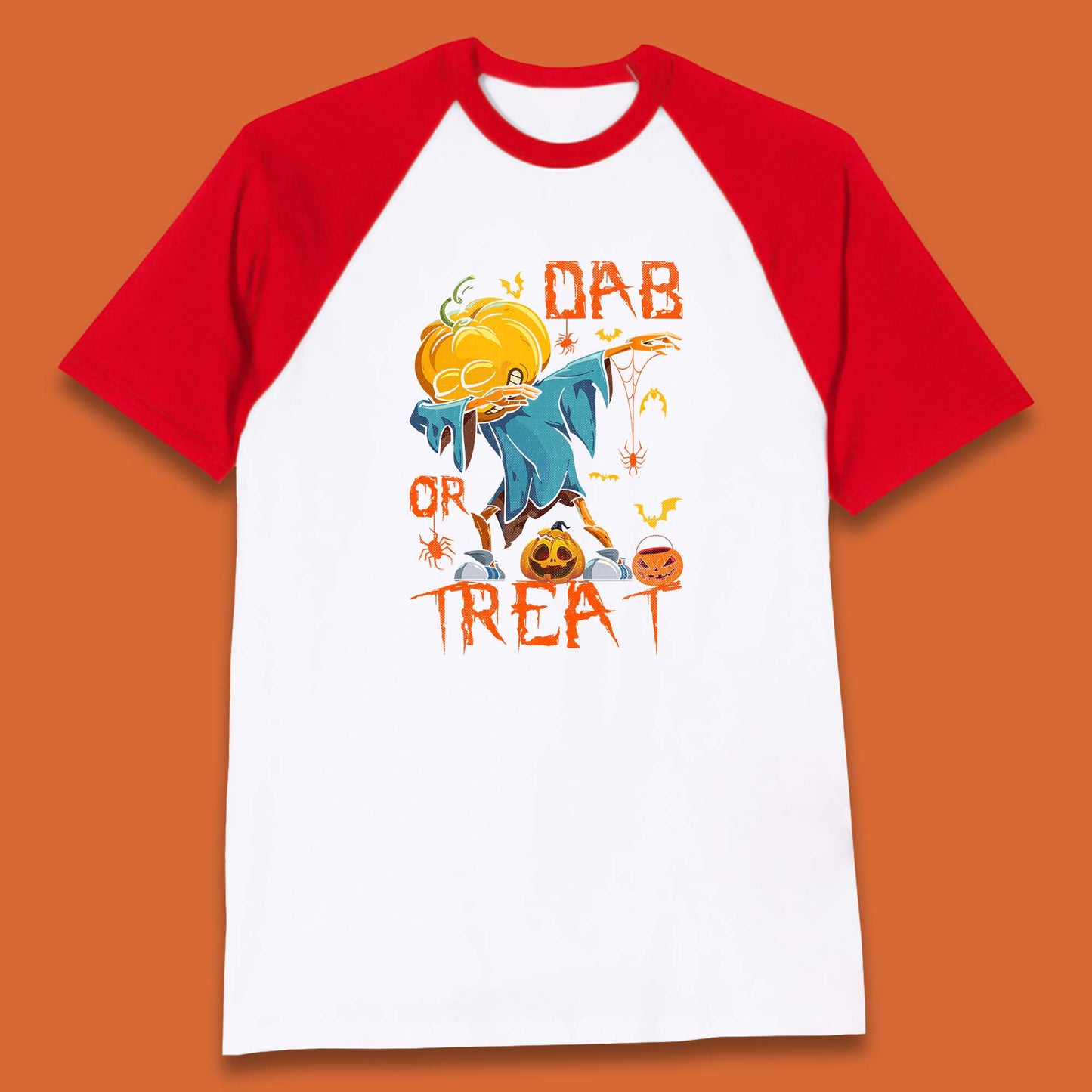 Dab Or Treat Scarecrow Dabs Halloween Dabbing Dance Horror Scary Baseball T Shirt