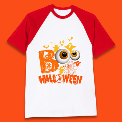 Halloween Spooky Boo Eye Balls Funny Halloween Boo Ghost Spooky Season Baseball T Shirt