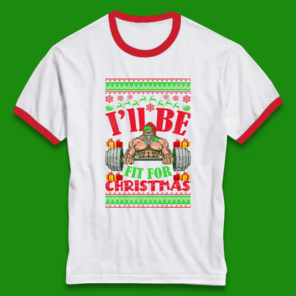 christmas gym ringer t shirt