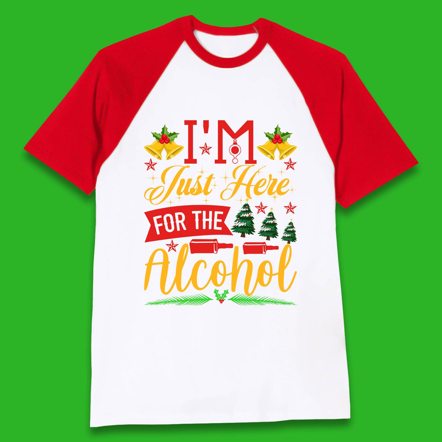 christmas drinking party baseball t shirt