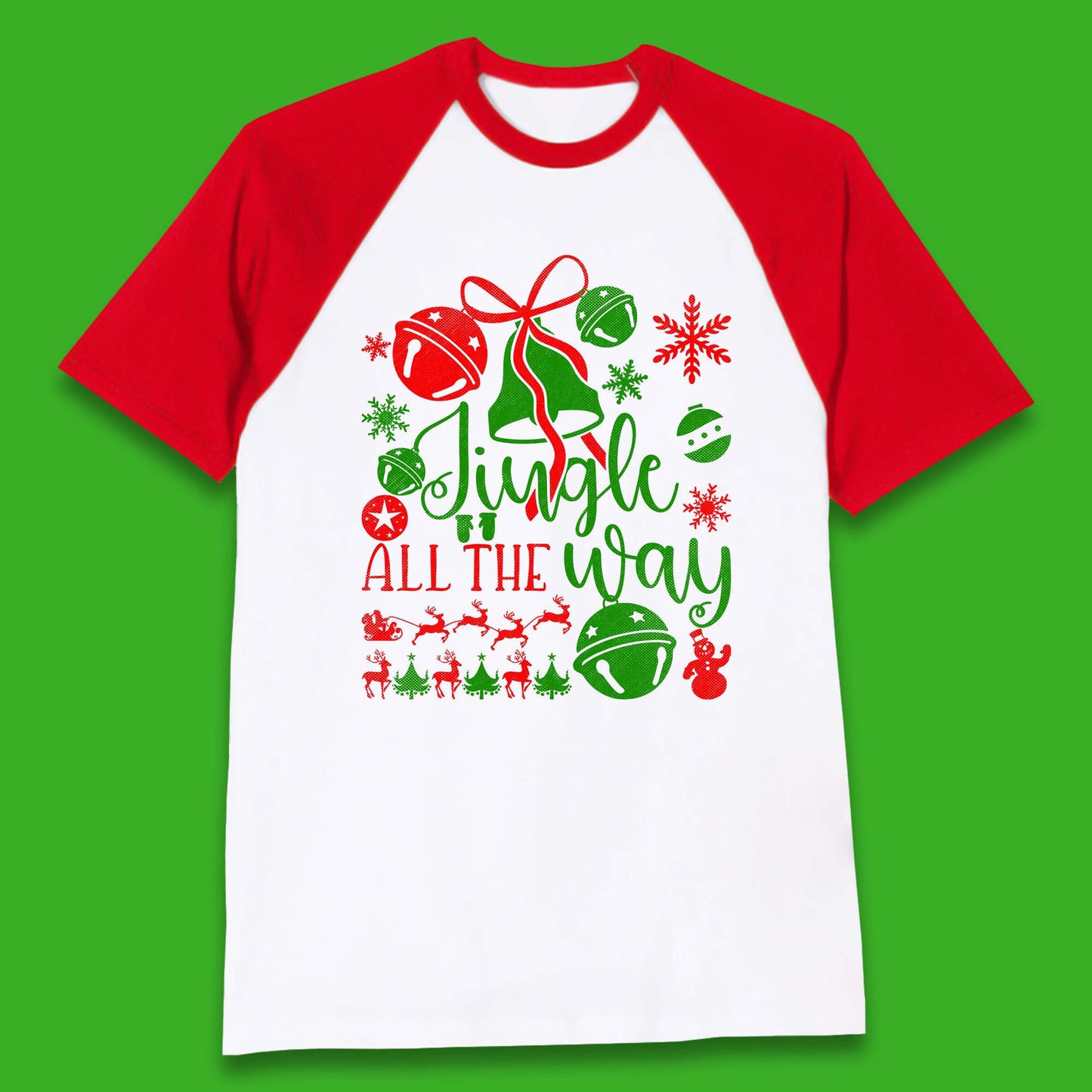jingle all the way christmas baseball t shirt