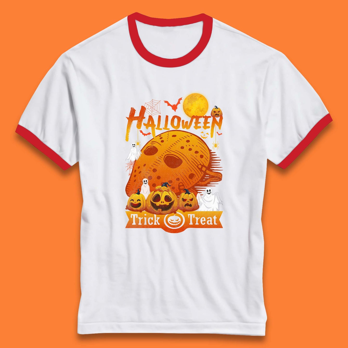 Happy Halloween Jason Voorhees Face Mask Halloween Friday The 13th Horror Movie Halloween Pumpkins Ringer T Shirt
