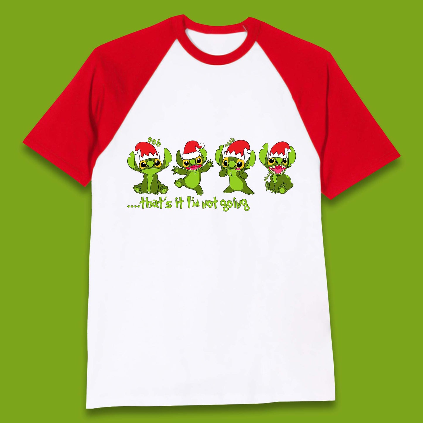 Grinch Stitch Christmas Baseball T-Shirt