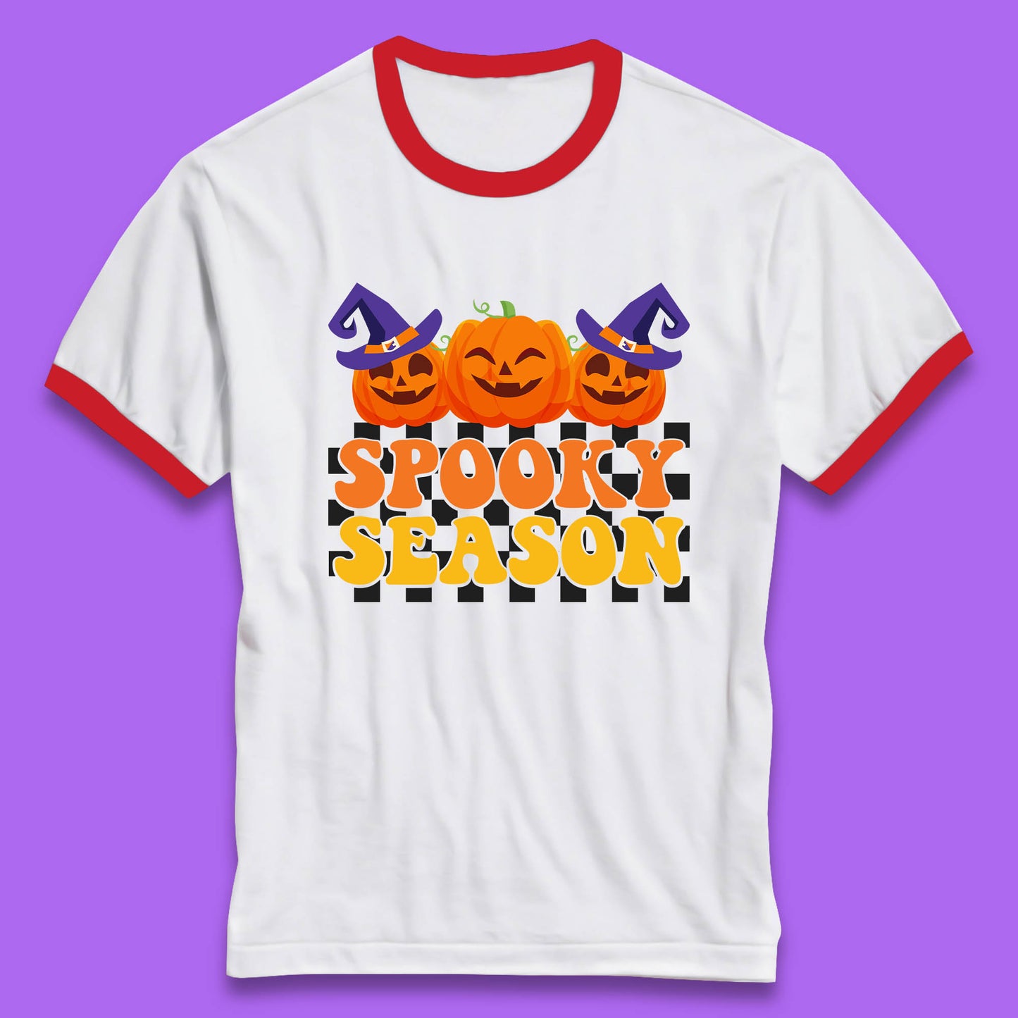 Spooky Season Halloween Jack-O-Lantern Pumpkins Spooky Vibes Ringer T Shirt