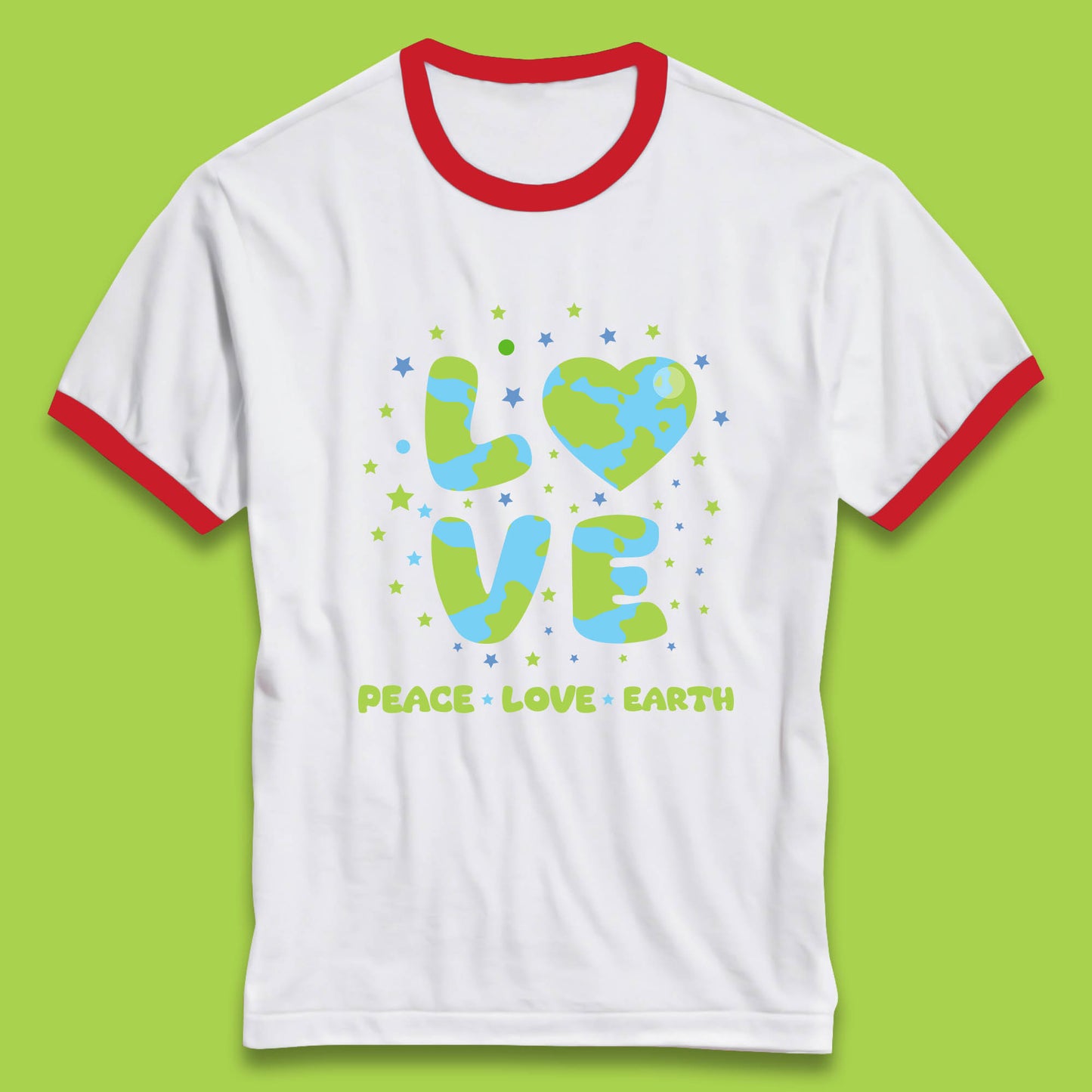 Peace Love Earth Environmental Climate Change Save The Earth Ringer T Shirt