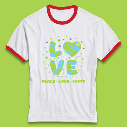 Peace Love Earth Environmental Climate Change Save The Earth Ringer T Shirt