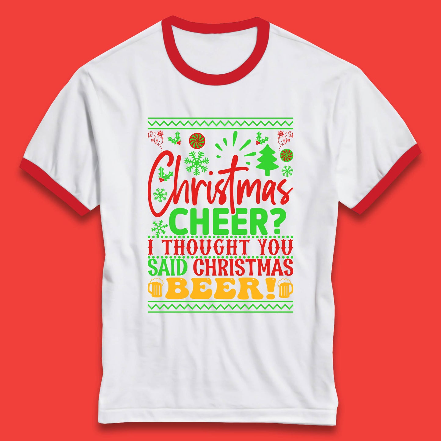 christmas cheer ringer t shirt