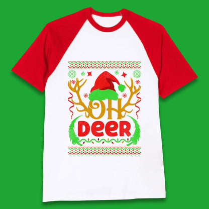 deer antlers christmas baseball t shirt