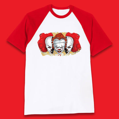 IT Pennywise Clown Halloween Horror Movie Character Evil Clown Costume Serial Killer Baseball T Shirt