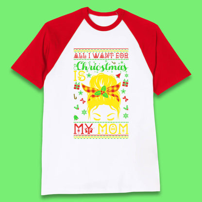 mom christmas baseball t shirt