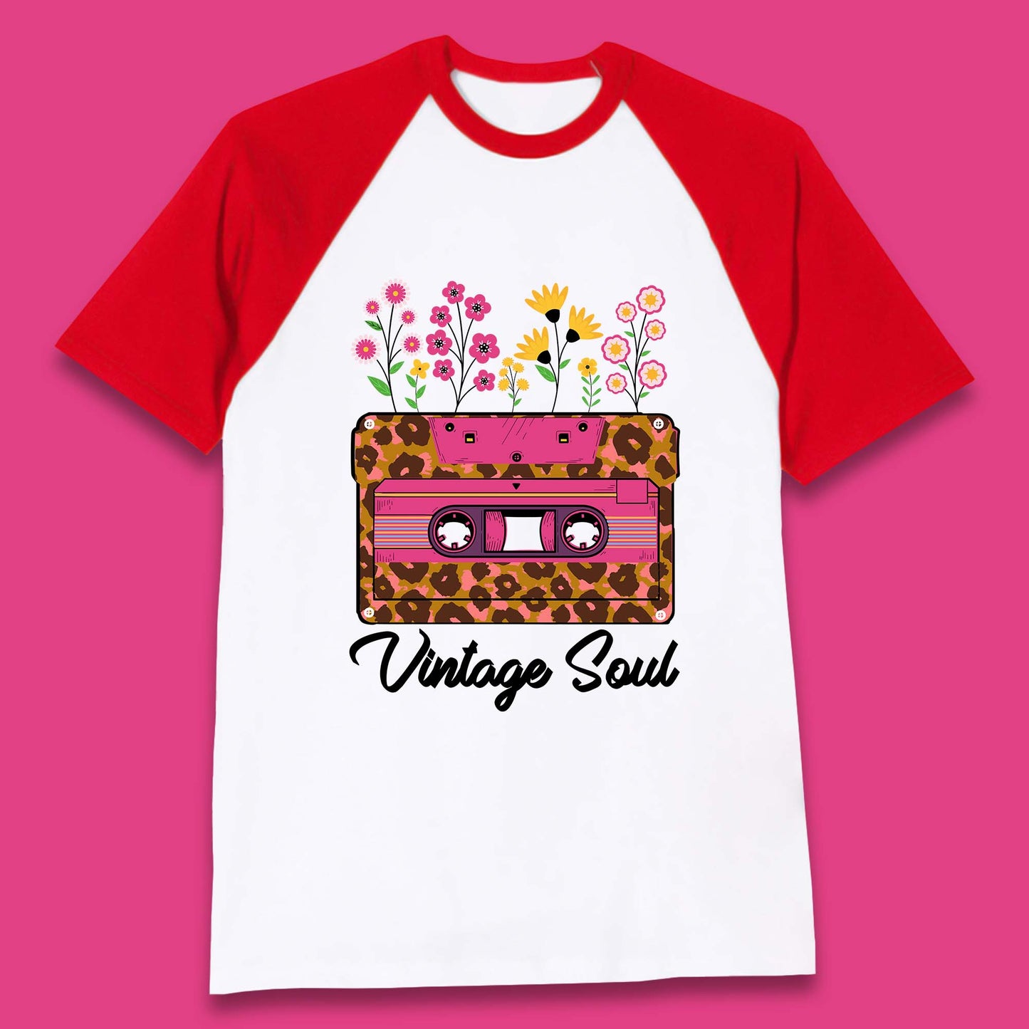 Vintage Soul Western Floral Cassette Tape Retro Wildflower Music Mixtape 80’s 90's Country Music Nostalgia Baseball T Shirt