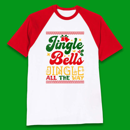 jingle bell christmas baseball t shirt
