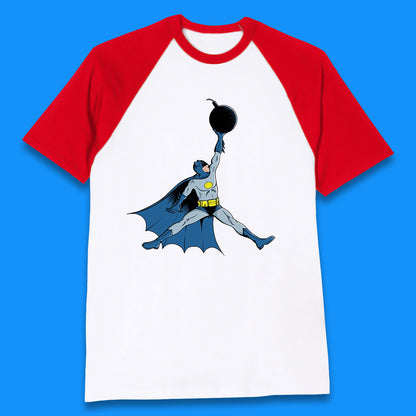 Superhero Batman Jordan Spoof DC Comics Action Adventure Movie Character Baseball T Shirt