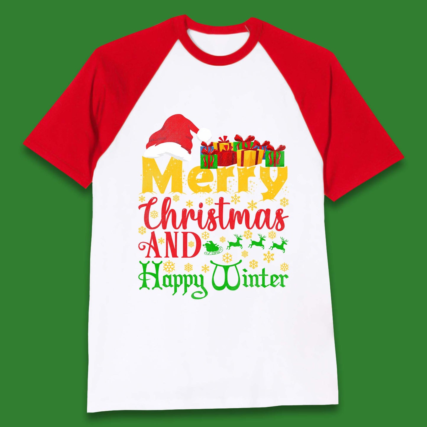 merry christmas and happy winter baseball t shirt