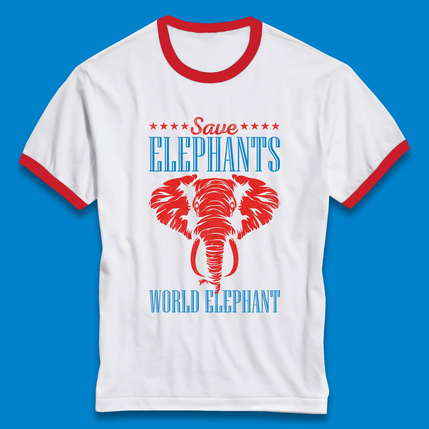Save The Elephants World Elephant Day Zoo Animal Wildlife Ringer T Shirt